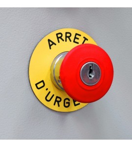 Plaque PVC arrêt d'urgence