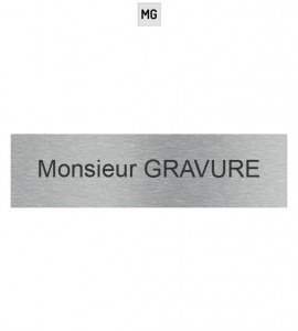 Plaque inox brossé mat gravée 15x4cm