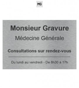 Plaque medecin inox brossé