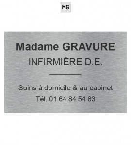 Plaque infirmière inox brossé