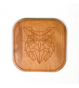 Dessous de verre bois Hibou