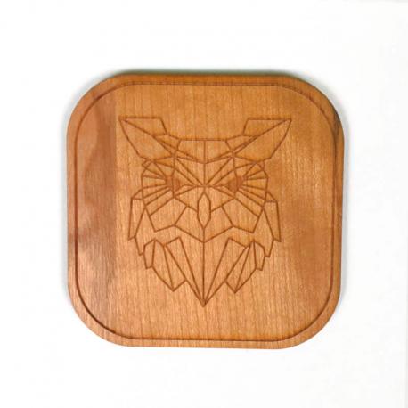 Dessous de verre bois Hibou