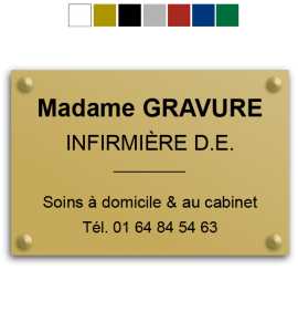 Plaque gravée pour nom et numéro boîte aux lettres autocollante