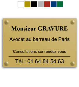 Plaque professionnelle avocat 30x20cm