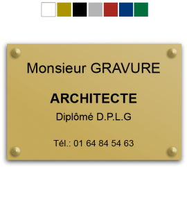 Plaque professionnelle architecte 30x20cm