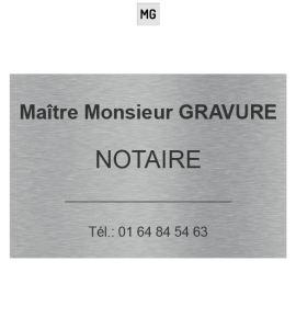 Plaque notaire inox brossé