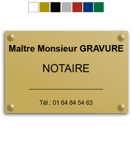 Plaque professionnelle notaire 30x20cm