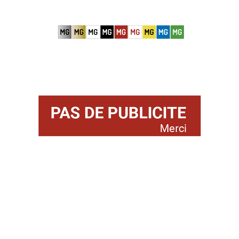 Plaque "Pas de pub"