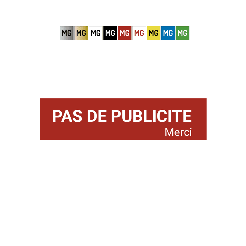 STOP PUB Boite Aux Lettres Plaque Noire Gravure Grise PAG® –