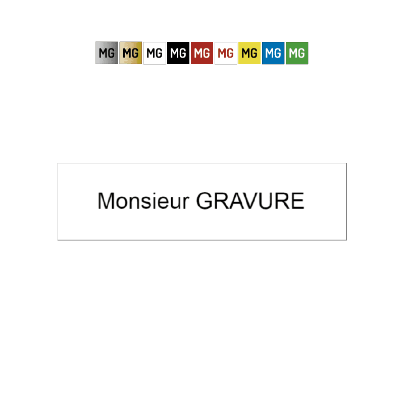Étiquette de porte plastique gravée 15x4cm