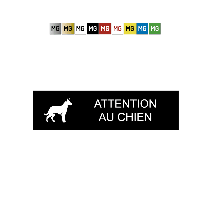 Plaque ATTENTION AU CHIEN ROUGE adhésive, 4,90€