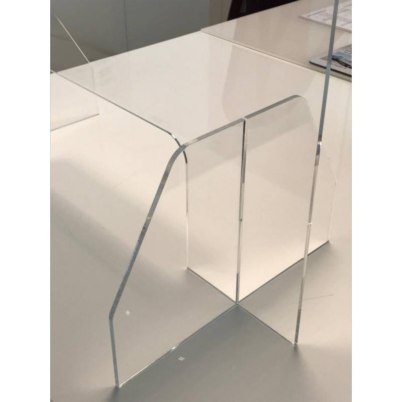 VITRE ECRAN PROTECTION PLEXIGLASS TRANSPARENT 35X45CM COMPTOIR ACCUEIL  RÃâCEPTION SEPARATION LATÃâRALE BOUCLIER HYGIAPHONE A02