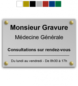 Plaque médecin plexiglas gris