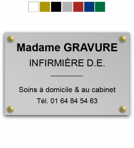 Plaque infirmière plexiglas noir