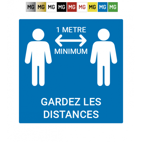 Plaque "distance 1m"