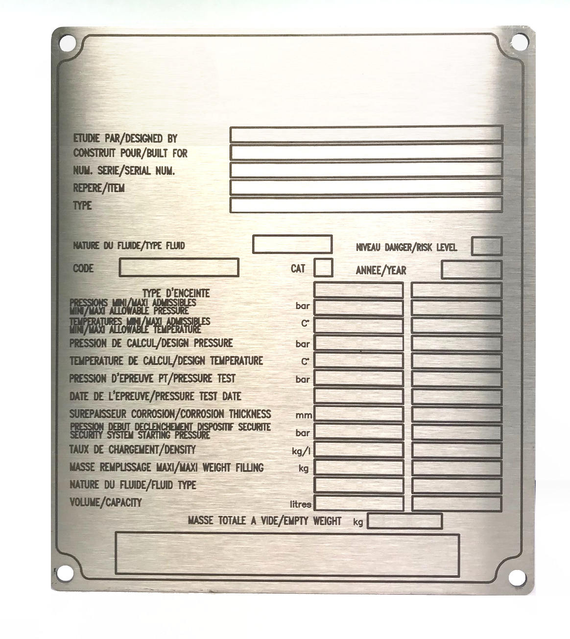 plaque constructeur